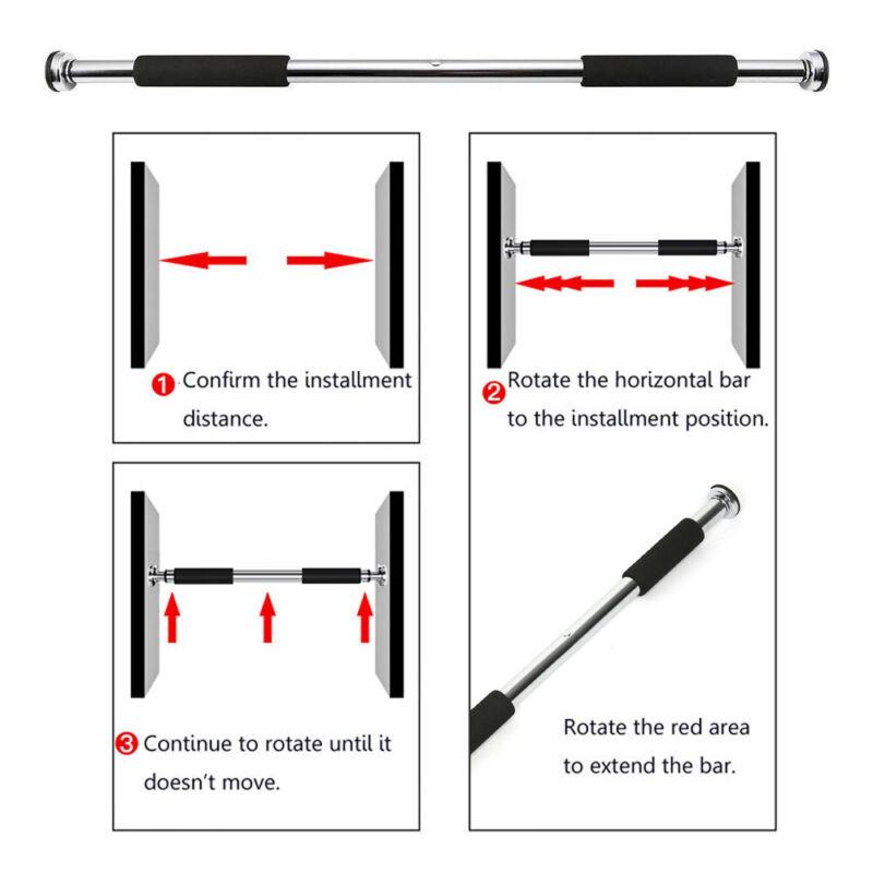 Product Introduction of 1 Adjustable Door Gym  Pull-Up Bar for Home Gym – Chin-Up, Strength Training, Fitness Exercise Equipment, Pull up Bar With Grips And Complete Fitting Tools, Gift For Bodybuilders, Gym Freaks, Gym Enthusiasts, Christmas Gift, banded  pull 4