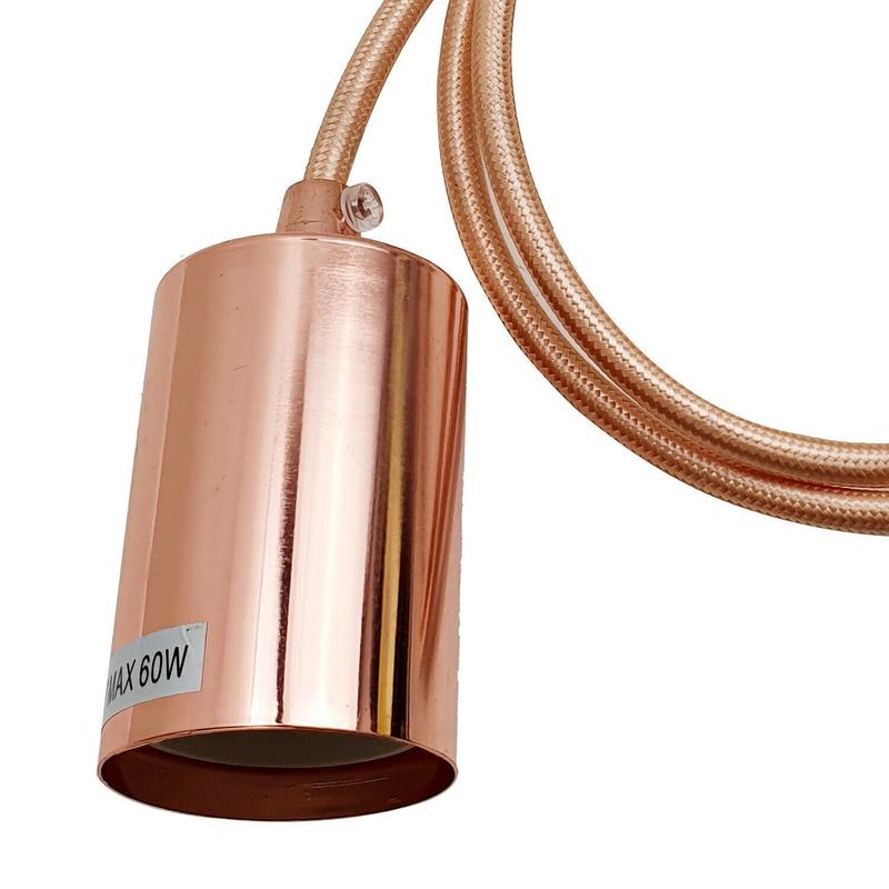 3 Pack E27 Screw 3 Pendant Light Ceiling Rose Fabric Flex Lamp Holder~2485 2