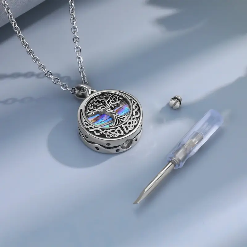 Family Tree Ashes Necklace, Personalised Memorial Pendant, Cremation Necklace 5