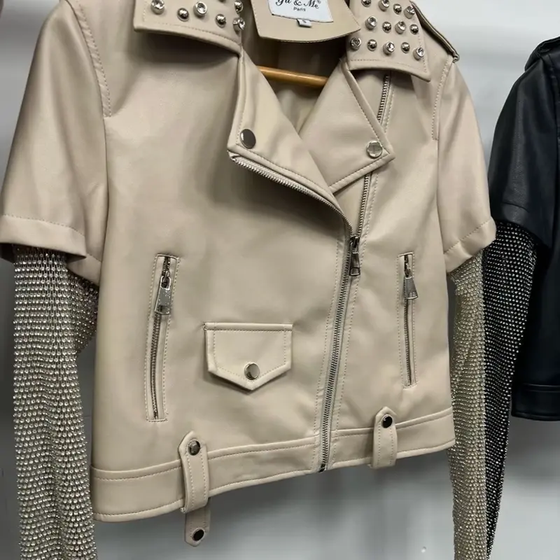 JESSIE Faux Leather Studded Biker Jacket 2