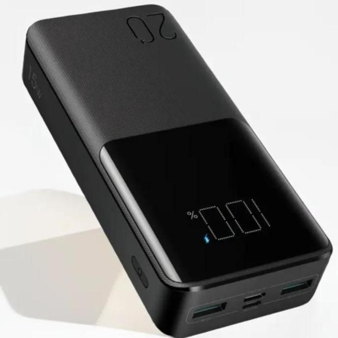 Black Powerbank 20000mAh, 15W ,Rapid Fast Charging Smartphone Portable External Battery, Devices Accessories - Micro USB 0