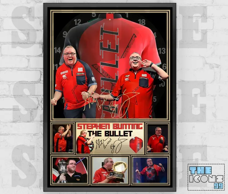 Stephen Bunting 'The Bullet' Darts Icon Shirt Back Print / Poster / Framed Memorabilia / Collectible / Signed