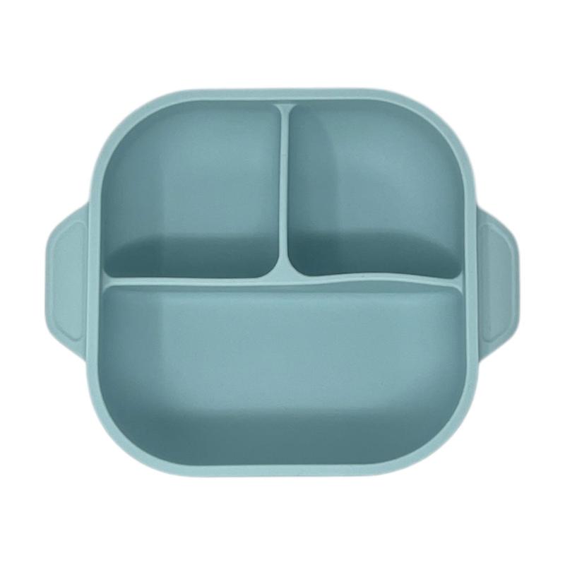 Square Silicone Suction Bowl with 3 Compartments 6