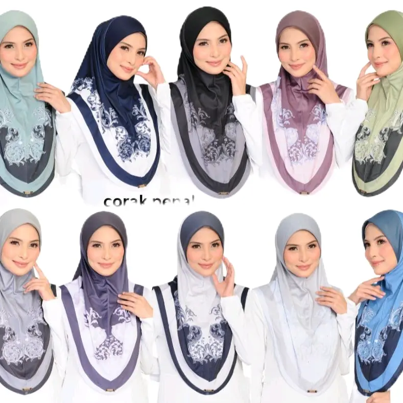 Malaysian Moscrepe Hijab with Unique Pattern Design 1