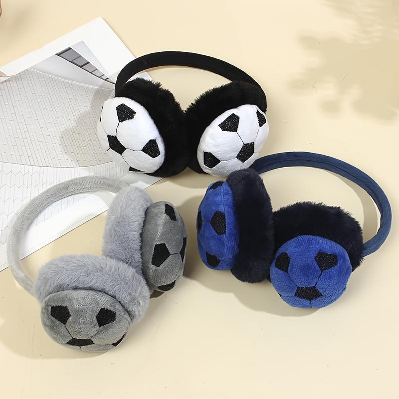 Product Introduction of 1pc Children's Cute Outdoor Football Cold-proof Anti-freeze Plush Earmuffs 0