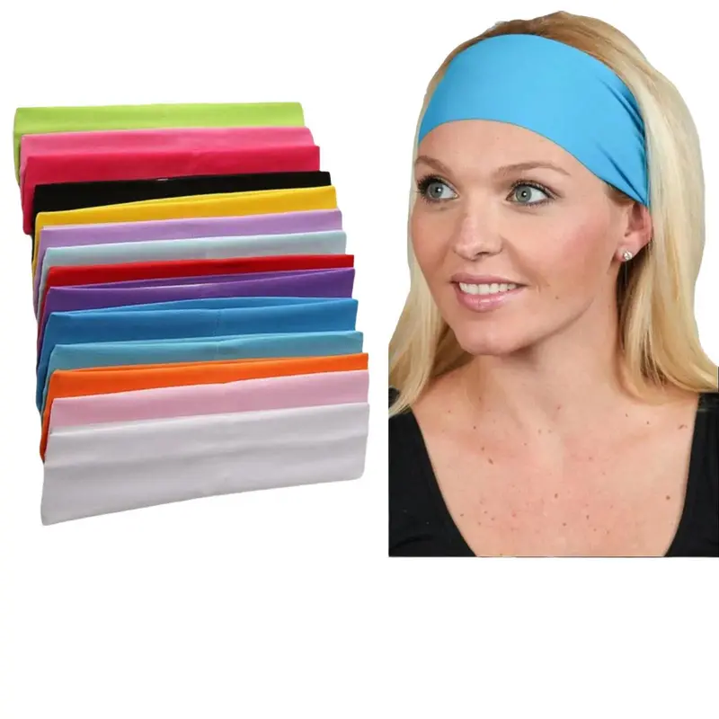 8 cm Wide Head Bands Plain Stretchy Kylie High Quality  Bandeau Unisex Hair Band 0