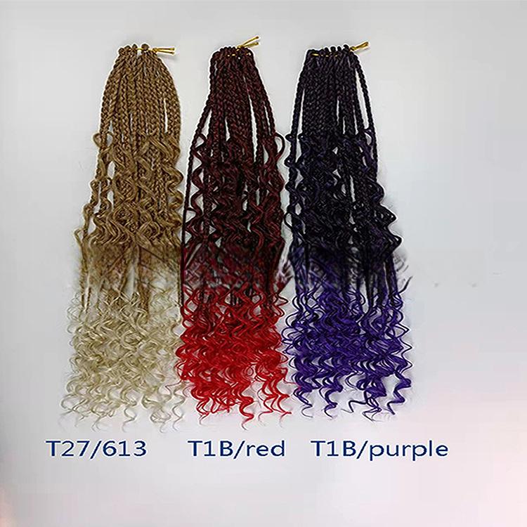 Product Introduction of European  Synthetic Fiber Wig Box Braids Bohemian Curly Air Three-Strand Braids Fly Crochet Hair Braids,Bathing Suits 2025 for Summer Beach Holiday, Valentine's Day Gift, Bikini Sets 3