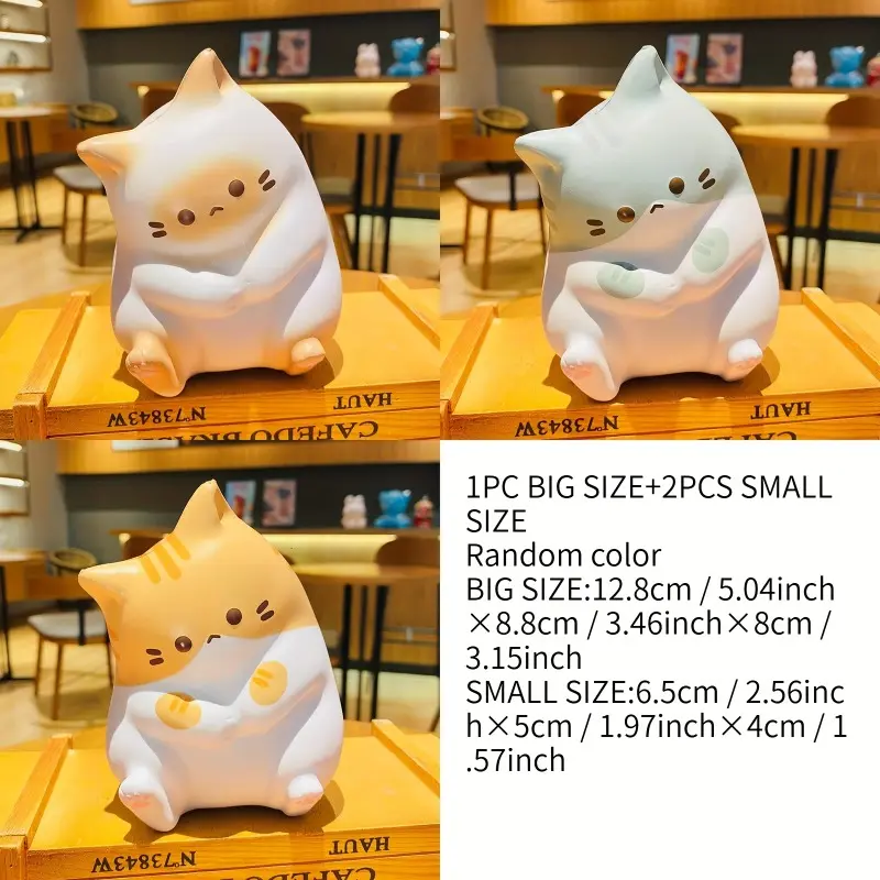 [Slow Rebound Stress Relieving Toys] Pinching, music, slow rebound, cat office ornaments, venting and stress relieving toys 6