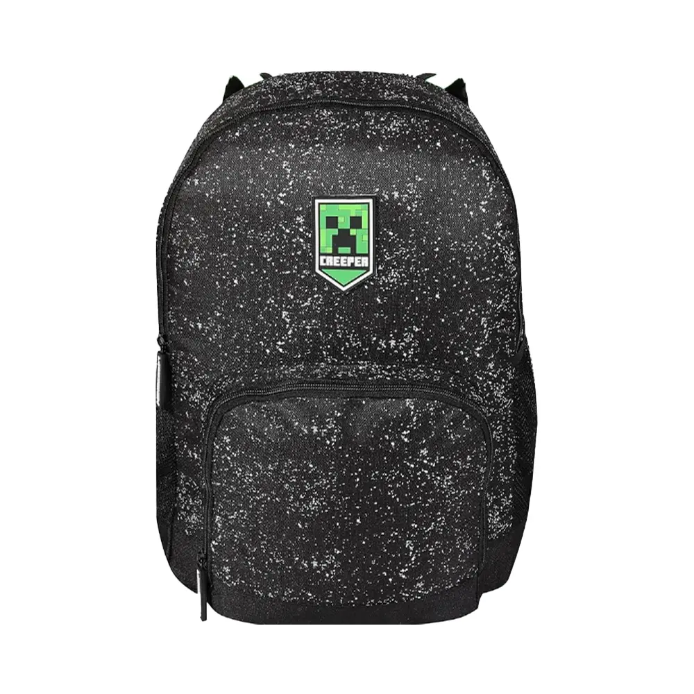 Children's Minecraft Black Creeper Large Backpack - Perfect for travel and school