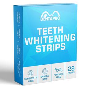 DentaPro Teeth Whitening Strips – 14-Day Supply (28 Strips: 14 Upper & 14 Lower) – Peroxide-Free, Enamel Safe, Sensitive Teeth Friendly – Tooth Whitener Kit for Stains, Coffee, Wine, Smoking – At-Home Dental Whitening