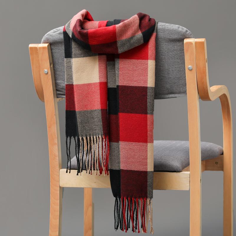 Product Introduction of 185*35cm outdoor Plaid Winter Scarf Women men unisex shalw Warm wrap muffler muffler Fashion Cashmere hijab pashmina tassels 6