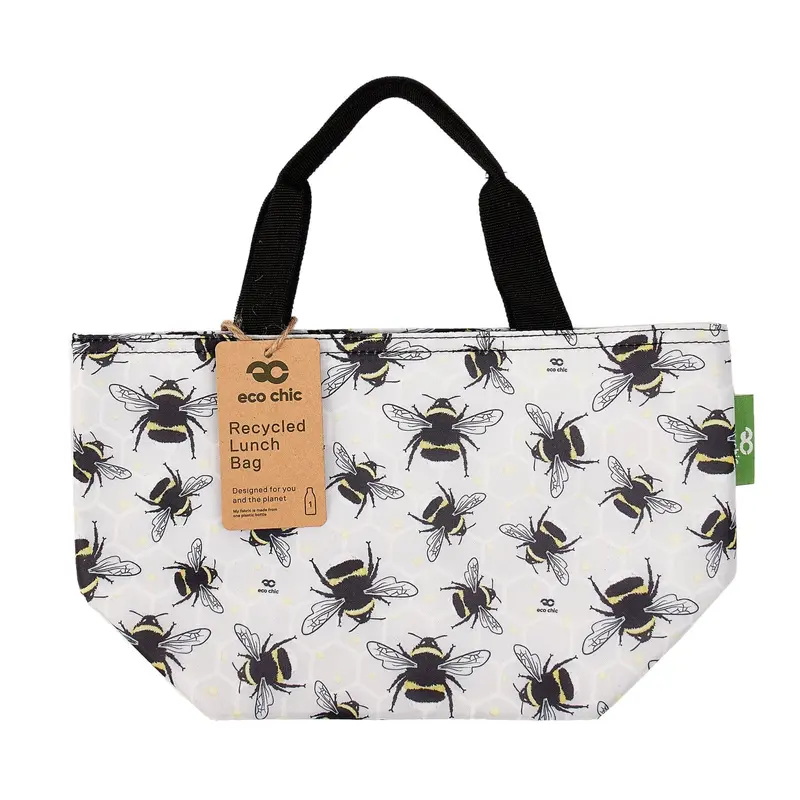 Eco Chic Lightweight Foldable Lunch Bag Bumble Bees 3