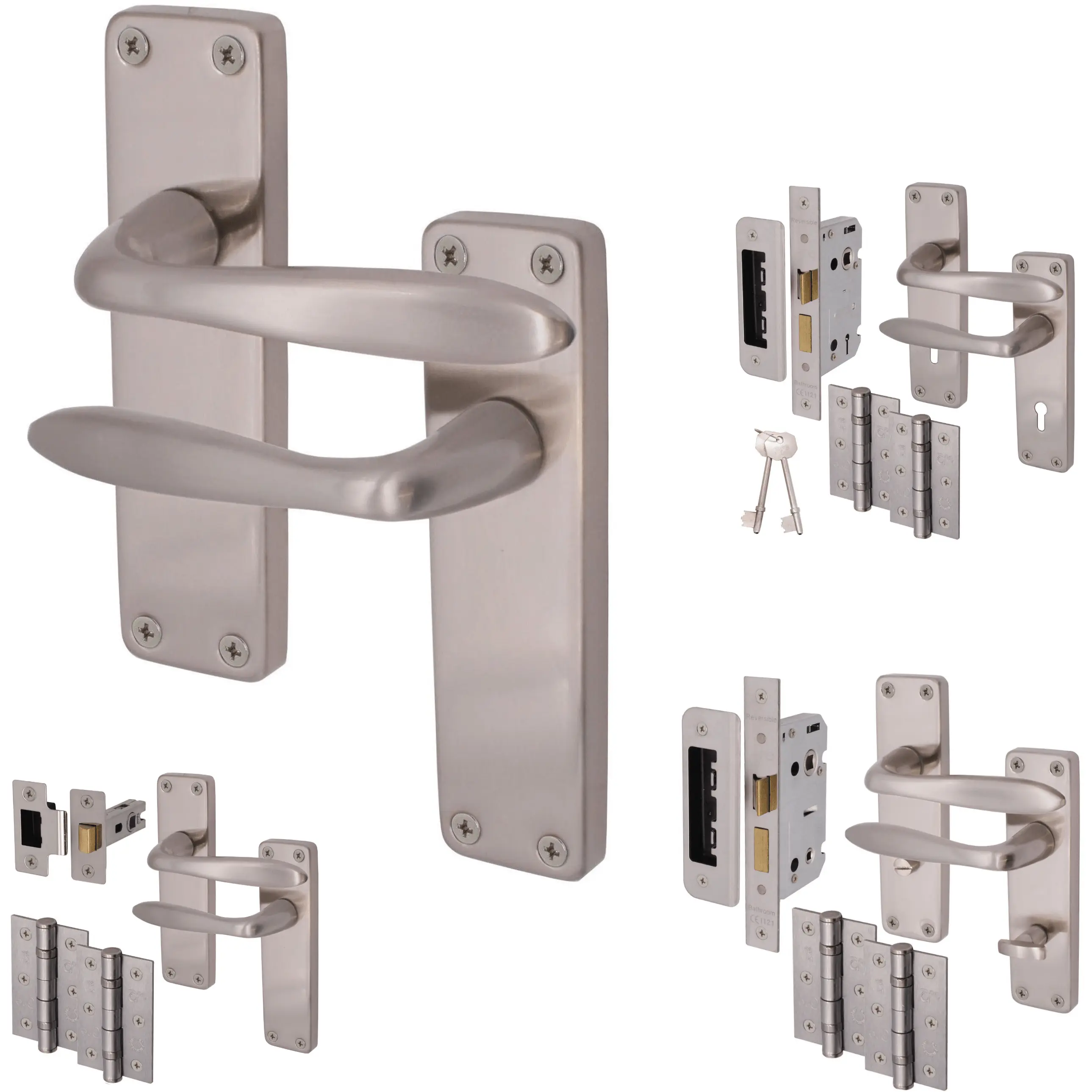 Sassari Satin Nickel Lever Door Handles and Packs - Collection
