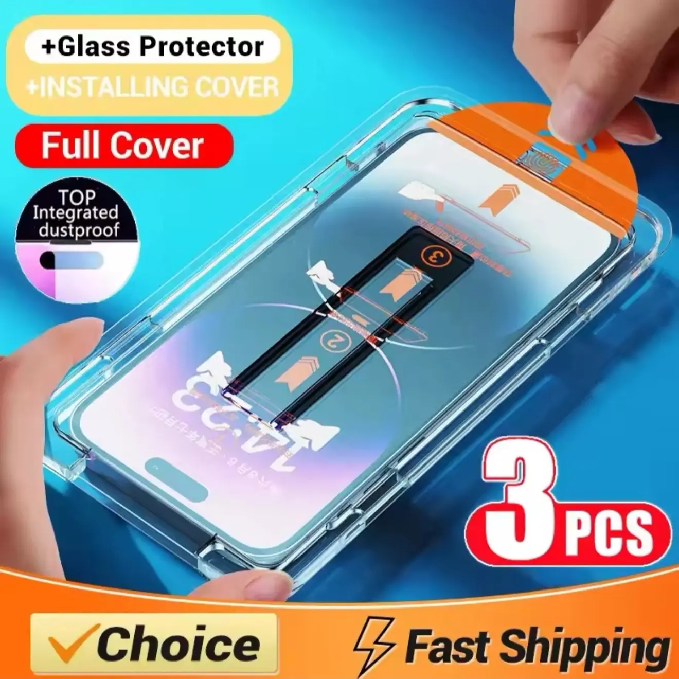 3Pcs Oleophobic Coating Dust Free Easy Installation Screen Protector for iPhone, Protection,  Smartphone Protective Cover Cellphone Phonecase Shockproof mobile