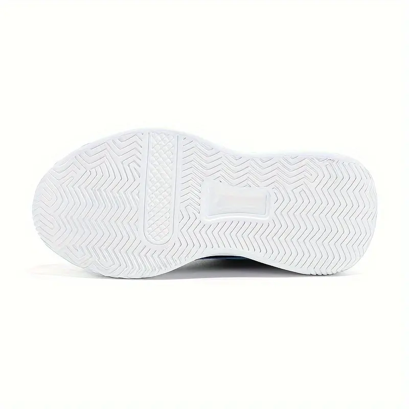 Youngsters' Vibrant Athletic Sneakers - Breathable & Non-Slip, Mid-Top with Hook-and-loop Fastener Strap, Colorful Cloud Pattern & Letter Design, Durable EVA Sole, Perfect for All Seasons, Girls Shoes 7