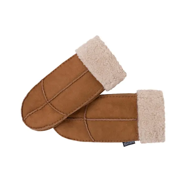 Nordvek Cozy Sheepskin Mittens with Chic Fur Cuff - Perfect Winter Accessory!