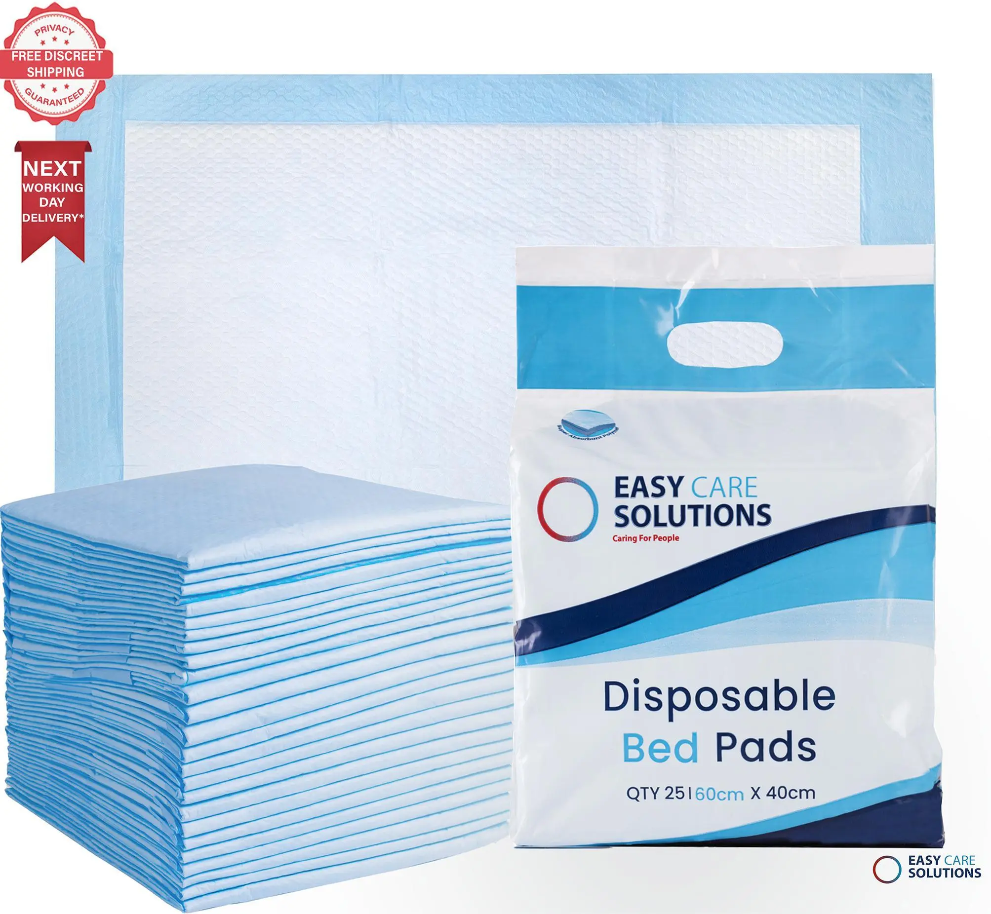 25 x Easy Care Solutions | 40 x 60 cm | Incontinence Disposable Bed sheets