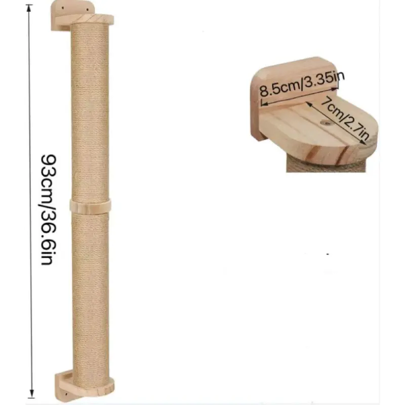 Wall Cat Tree - Space-Saving, Versatile Indoor Activity Center with Sisal Rope Scratching Board, Wooden Furniture, and Climbing Tube for Large and Small Cats - Perfect for Indoor 5