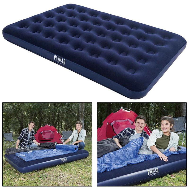Bestway Double Airbed Flocked Camping Inflatable Mattress Blow Pump Up Air Bed 3