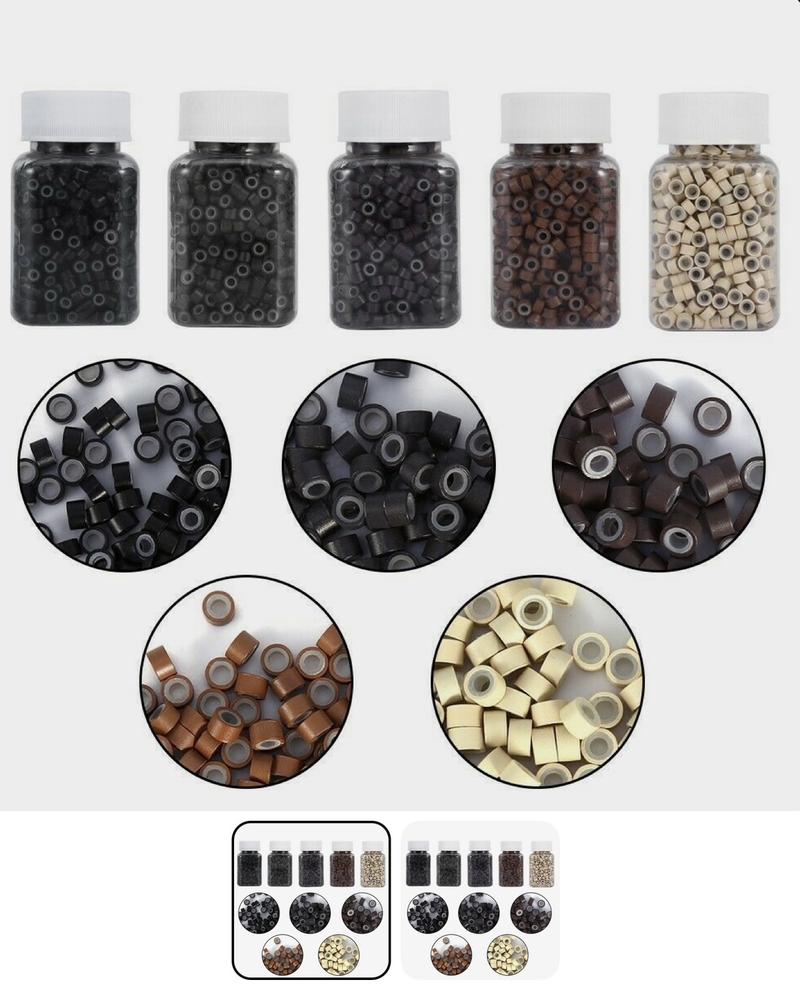 Product Introduction of Micro rings thousand pieces, silicone lined, micro rings micro rings, beads for hair extensions, 4.5 MM 3