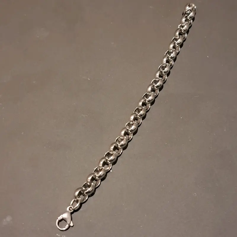 kid's 6 inc belcher bracelet gold or silver plated available stainless Steel adjustable size 7