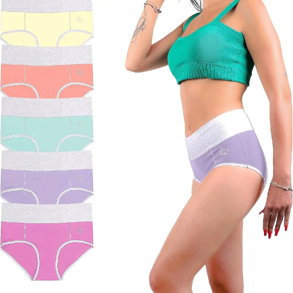 HARE High Waist Women's Cotton Full Briefs Multipack - Womenswear Comfort Fit Panties