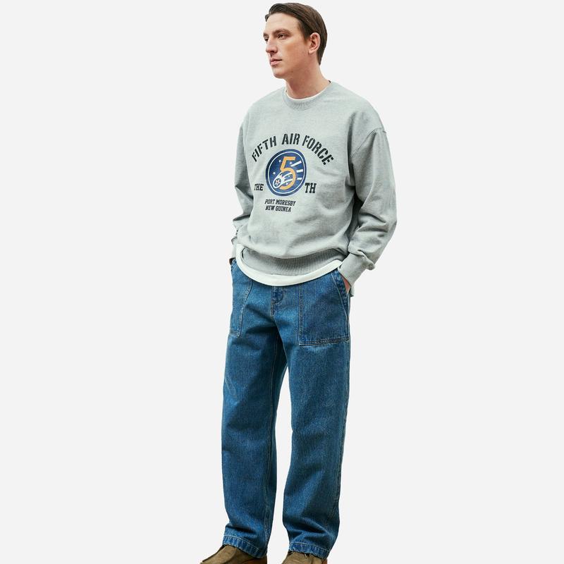 WIDE DENIM FATIGUE PANT - INDIGO WASHED 5