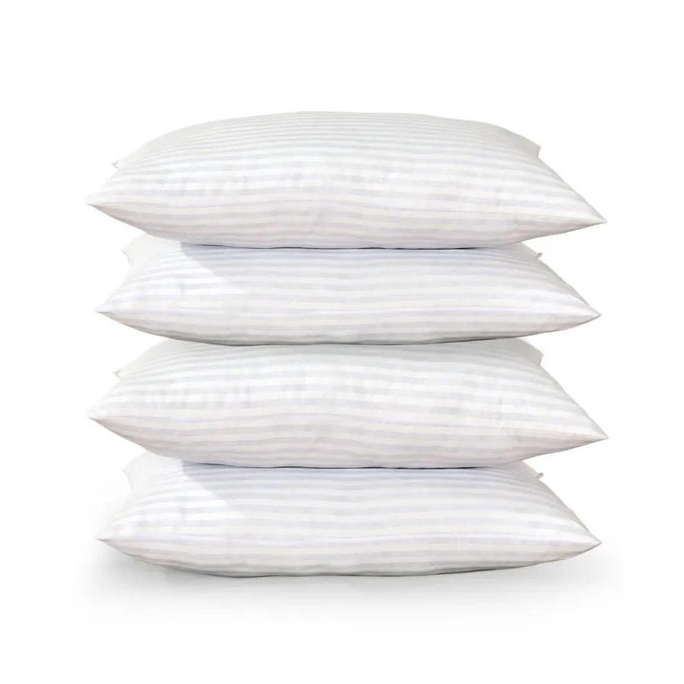 4 Pack Stripe Pillows Bounce Back Bed Pillow Restful Sleep Durable and Comfortable
