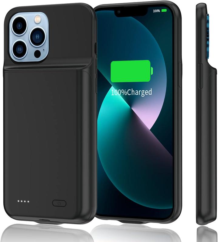 YISHDA Battery Case for iPhone 13 Pro, 7000mah Protective Rechargeable Battery Charger Case, Portable Charging Case for iPhone 13 Pro Extended Battery Charger Case,(6.1 inch, Black) 0
