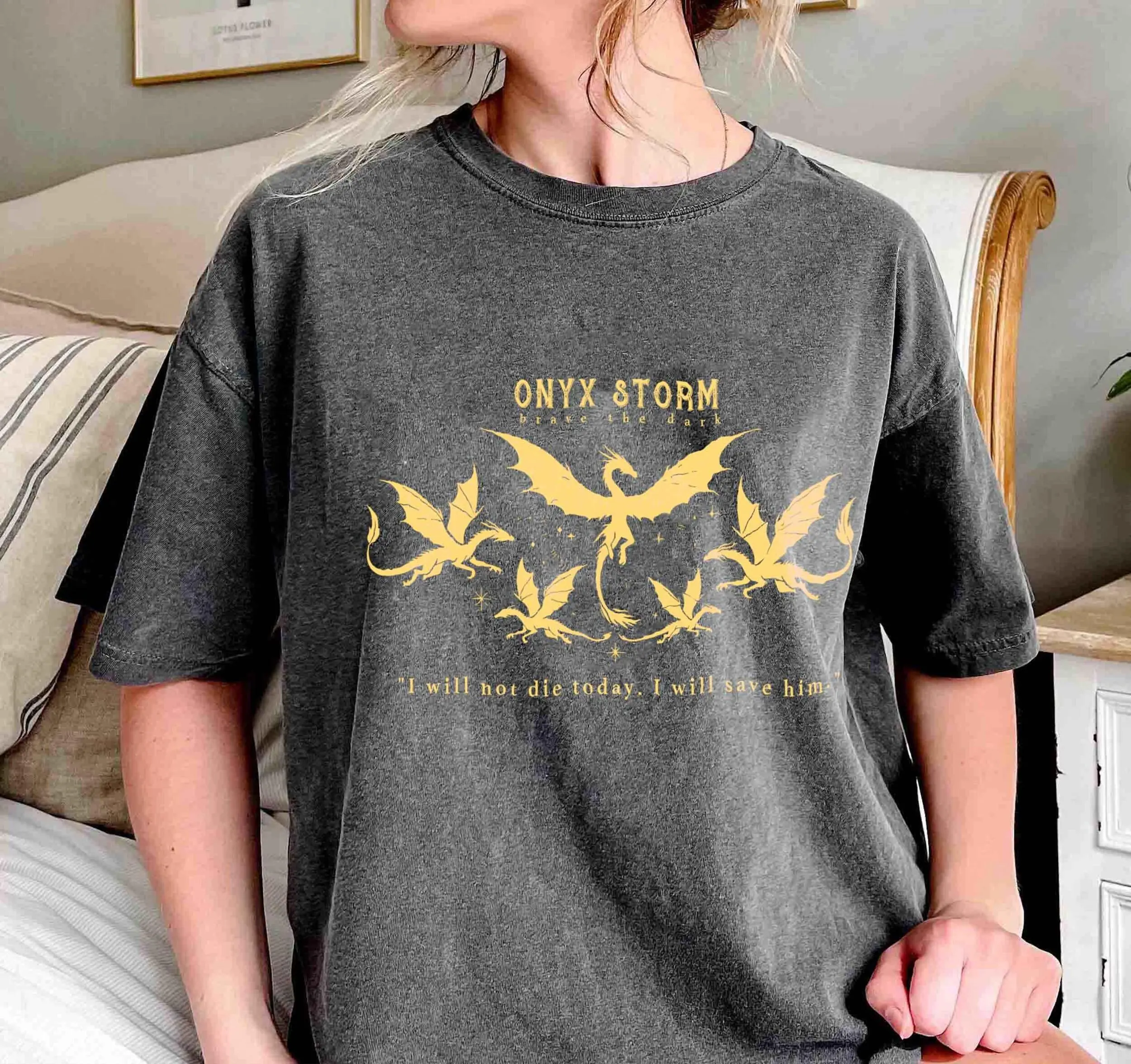 Fourth Wing Series Comfort Color Shirt, Onyx Storm, Dragon Rider, Bookish Tee Gift For Book Lover, Fantasy book, Violet Sorrengail