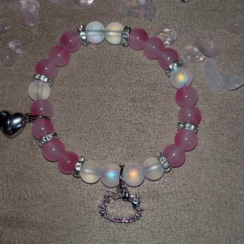 hello kitty x Bat man inspired magnetic charm bracelet set 2