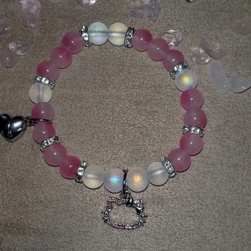 hello kitty x Bat man inspired magnetic charm bracelet set 2