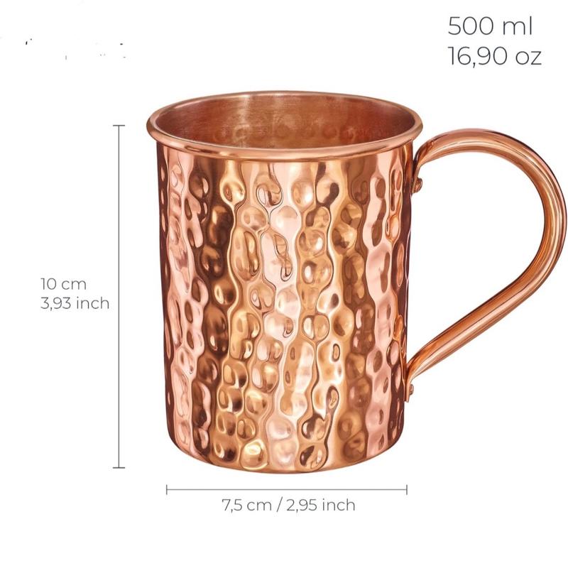 Moscow Copper Mug 500ml Pure Real Copper  Hot & Cold Drink Cup 2