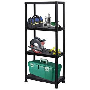 Taylor & Brown 4 or 5 Tier Heavy Duty Black/White Plastic Garage Storage Shelving Wide Shelves Shed Shelf Unit Home Office Pantry Workshop Racking
