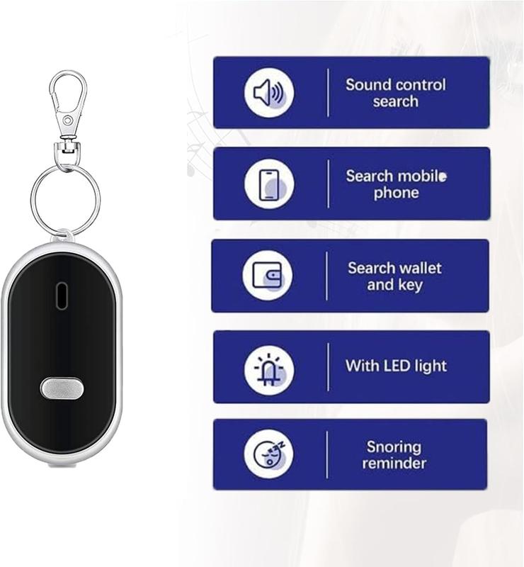KeyFinder, Keychain Locator for Finding Lost Keys, Smart Key Finder with Anti-Lost Features, Whistle Activation, LED Sound Keychain, Alarm, and Flashing Light Device 4