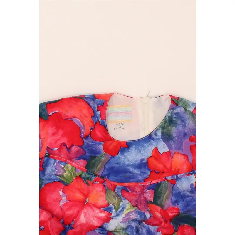 Pre-Owned Vintage GIGLI Womens Long Sleeve A-Line Dress UK 12 Medium Multicoloured Floral 4