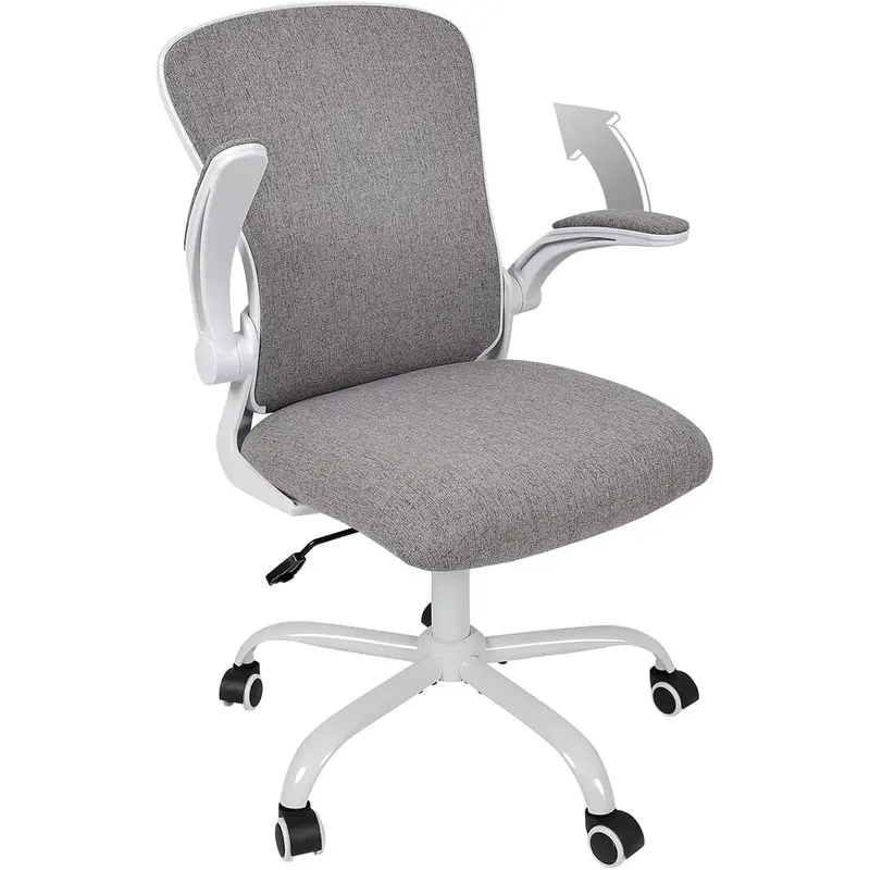 NEW Office Chair, Flip-up Armrest Ergonomic Desk Chair Computer Task Chair Mesh with Armrests lumbar support Mid-Back for Home Office Conference Study Room, Deep Grey 0