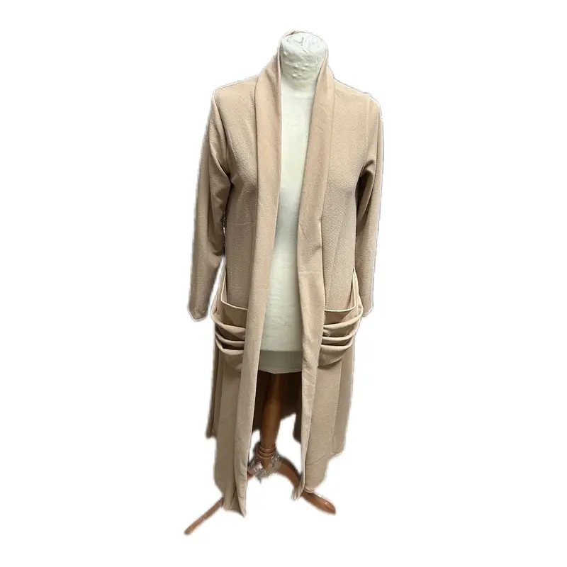 Long sleeve maxi cardigan with frill pocket 4