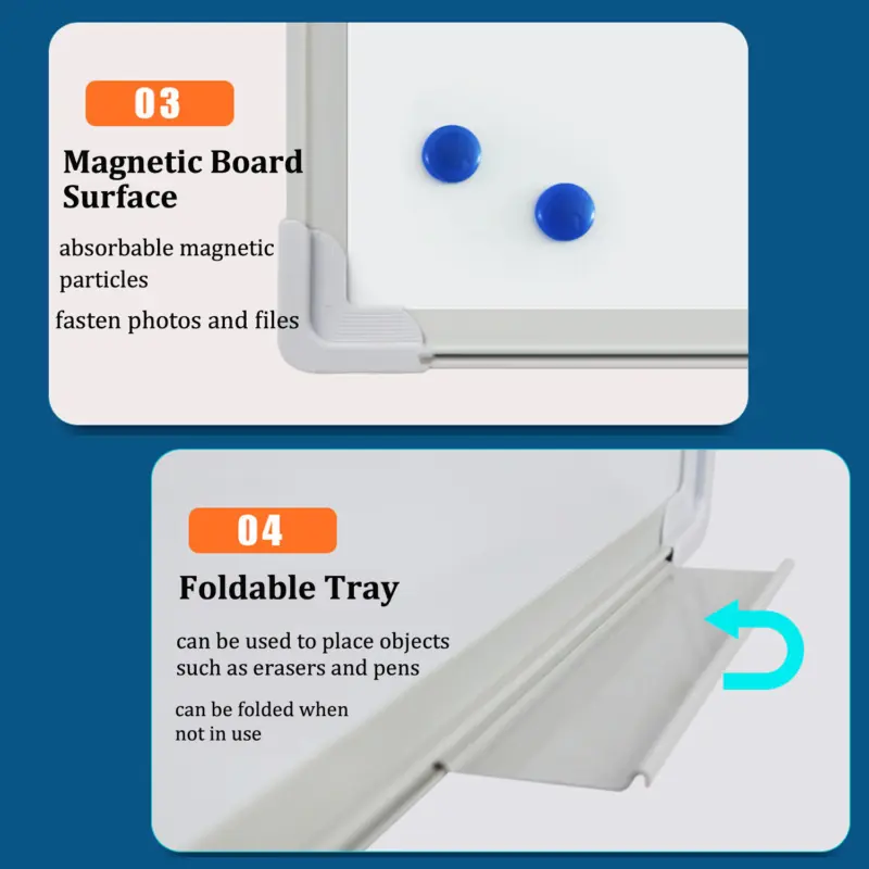 MAGNETIC WHITEBOARD SMALL LARGE WHITE BOARD DRY WIPE NOTICE OFFICE SCHOOL HOME 6