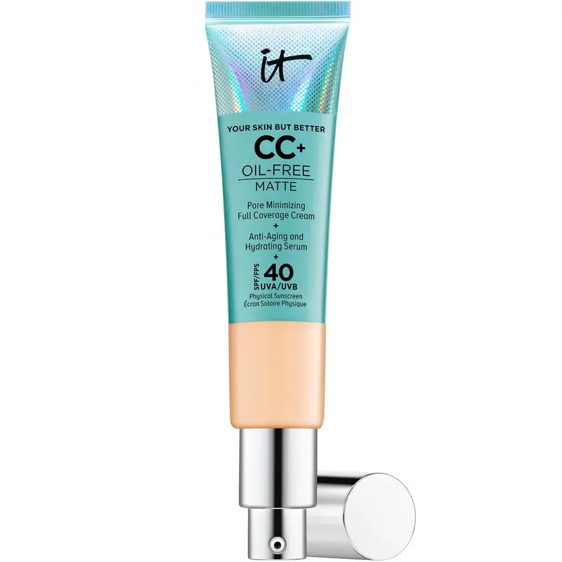 IT Cosmetics Oil-Free Matte Your Skin But Better CC+ Cream with SPF40 Medium 32ml - Moisturizer Foundation Daily Concealer Hydrating Skincare Sunscreen Moisture Moisturizing Flawless Blend Moisturize Hydrate Makeup Coverage 0