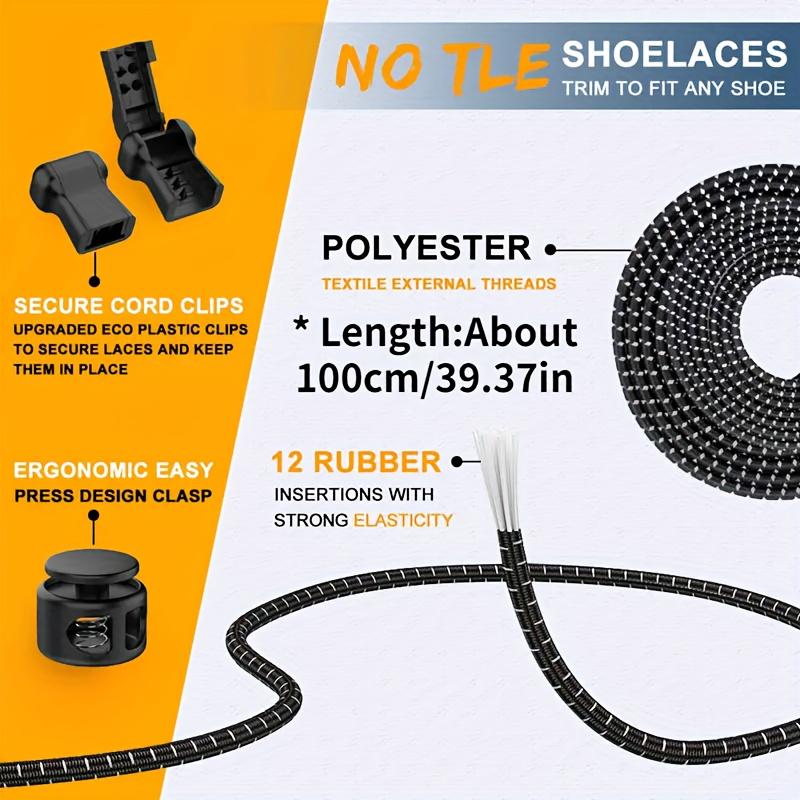Easy-Tie No-Lace Shoelaces - 1 Pair, Elastic & Durable for Sneakers and Boots, Casual Style 2