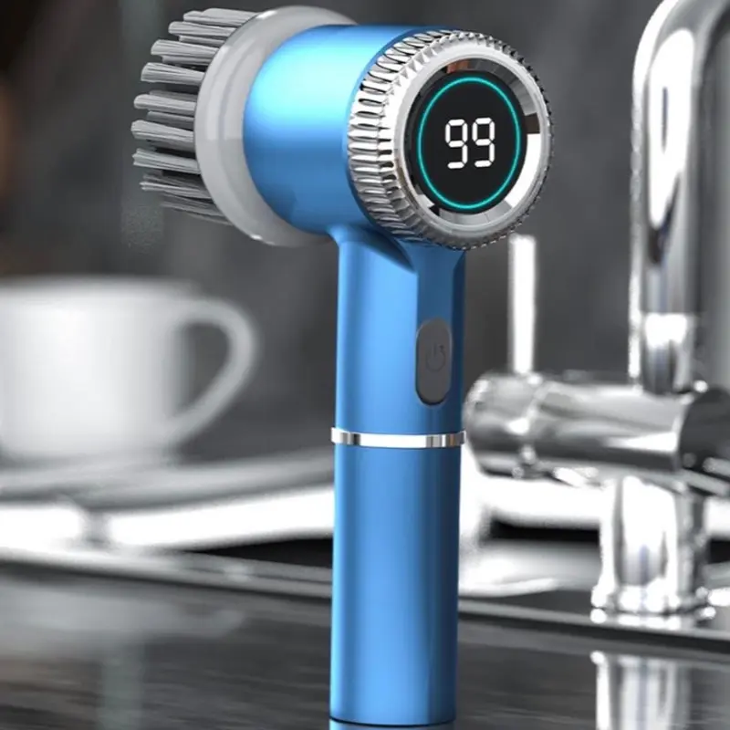 LED Electric Spin Scrubber With Brush/Heads - Powerful Handheld Cleaning Tool, Three Speed Machine, For Kitchen, Oven, Floor, Tiles, Cars, Daily Use, Best Christmas Gift scrubbing scrub 3