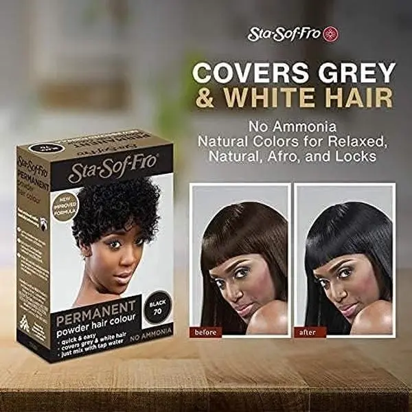 Sta-Sof-Fro Permanent Hair Color Powder Covers Grey & White Hair