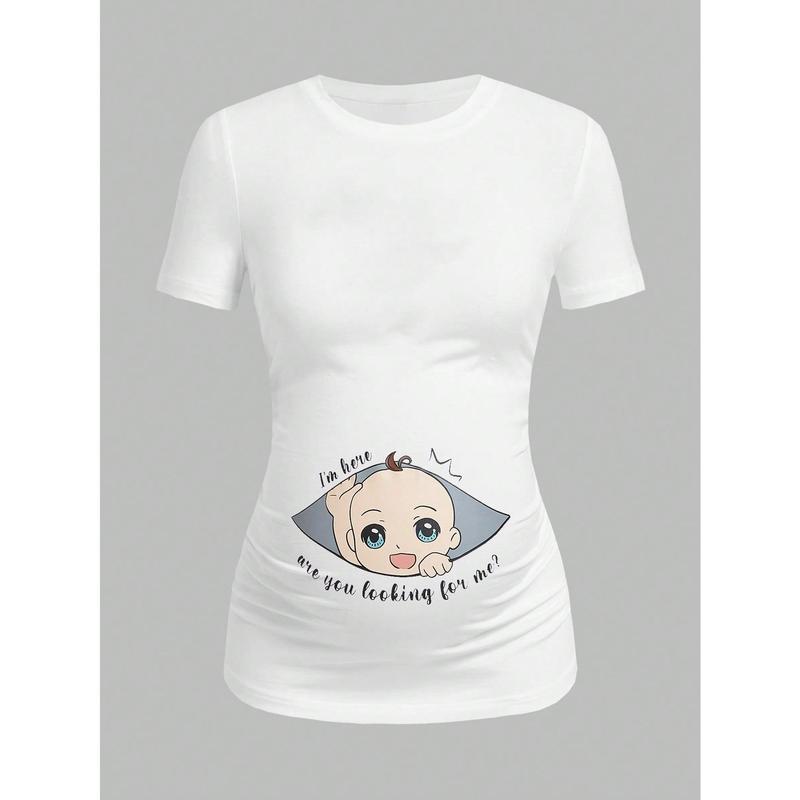 Modmama Maternity Slogan & Cartoon Graphic Tee 0
