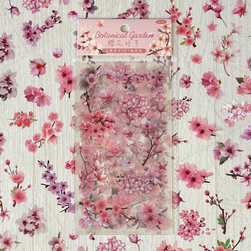 Floral PET Stickers | 6-Sheet Pack | For Journaling or Scrapbooking 5