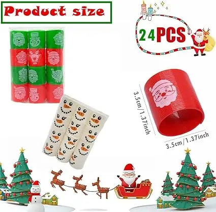 24pcs Mini Rainbow Smiley Face Springs Toys Christmas Rainbow Smile Face Toys Party Gift Bag Toys Fidget Mini Smile Toys for Kids Pinata Stocking Fillers,Classroom Prizes &Rewards Toys for Kids 1