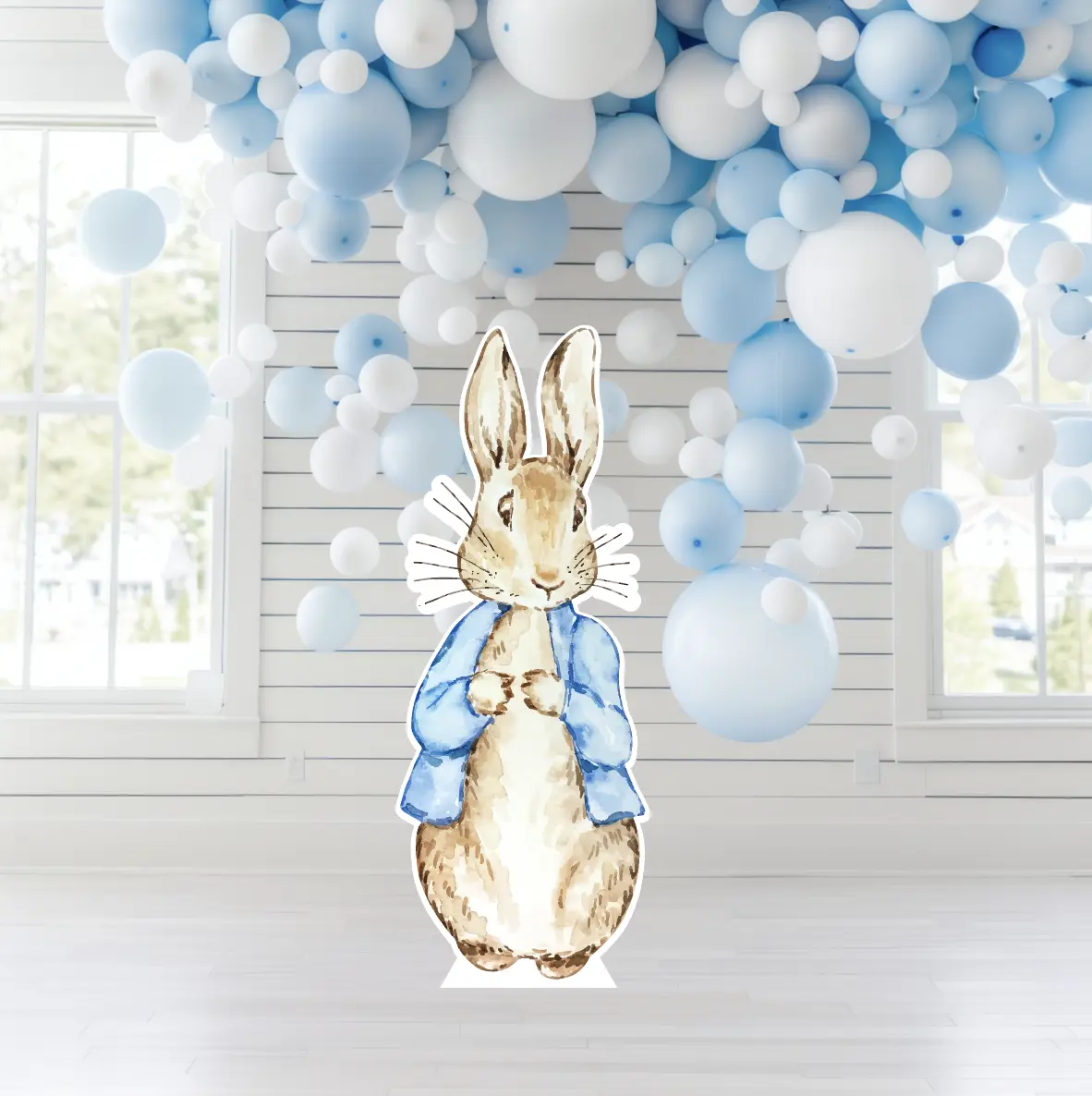 Blue Easter Bunny, Bunny in Blue Jacket Free Standing Standee Cutout