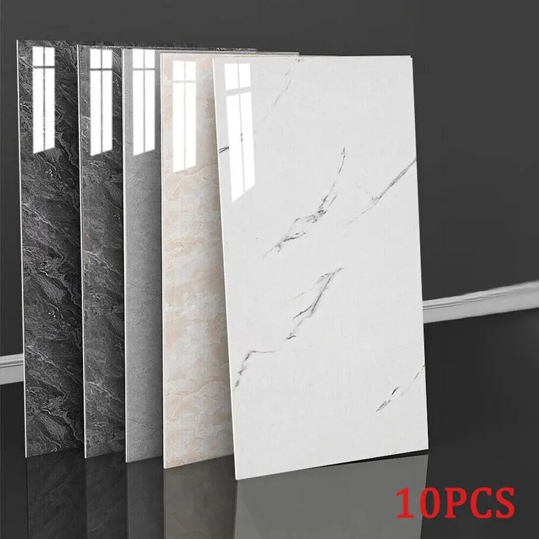 10/20x Marble Tiles Sticker Self-Adhesive Stick On Kitchen Home Wall Bathroom Decor
