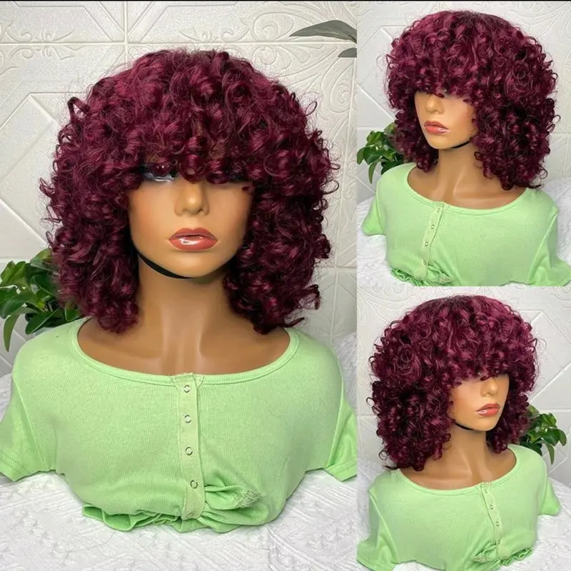 Rain Human Hair Curly fringe Wig SDD 4