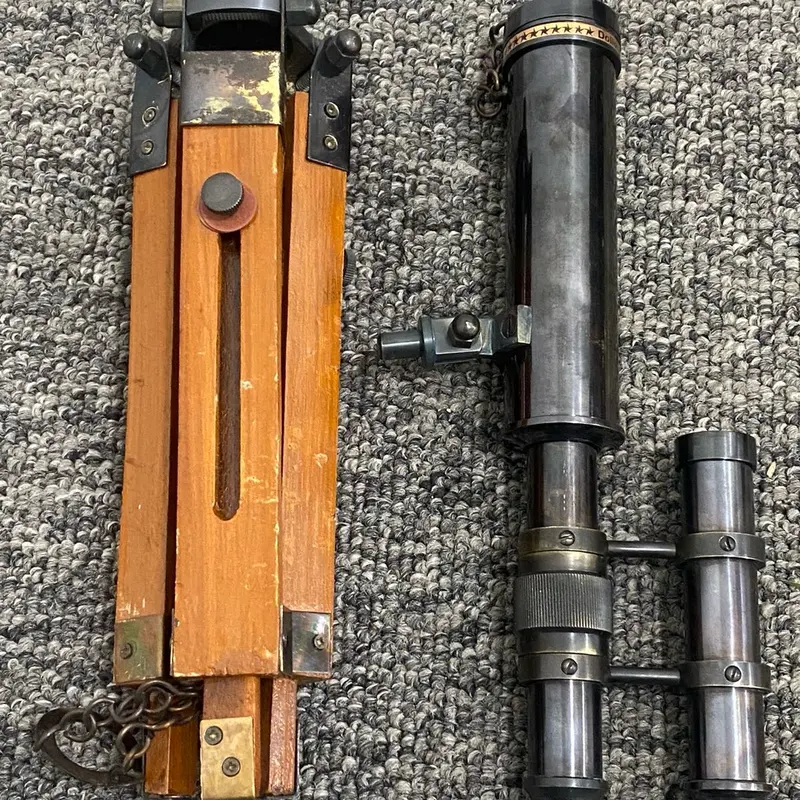 Nautical Telescope 10 Inch Double Barrel Solid Brass Spyglass With Wooden Tripod uk based seller 8